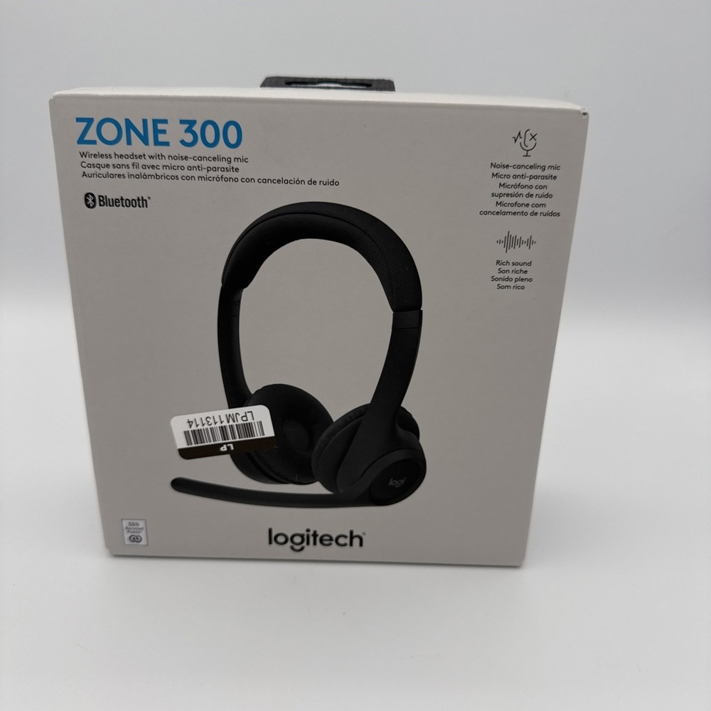 Logitech Zone 300 Wireless Bluetooth Headset PC , Mac, Chrome,‎ Linux, iOS Black